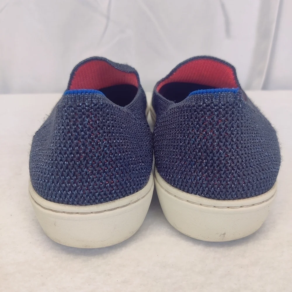 Rothy’s The Sneaker Slip-On Size 9 Navy Blue Pink Limited Edition Washable